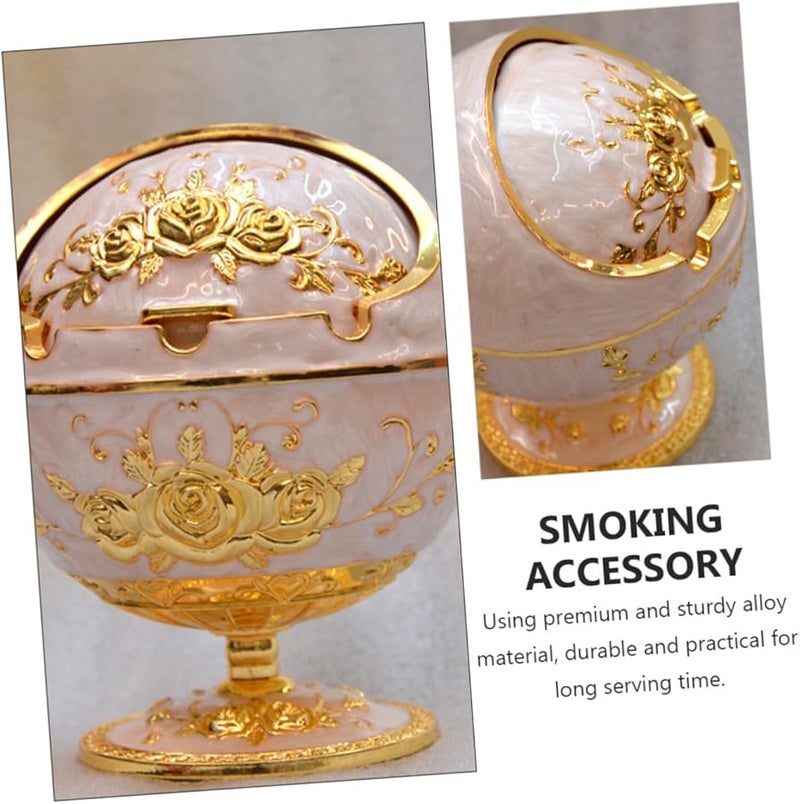 غطاء علبة السجائر العتيق المقلب، صينية رماد التدخين الزخرفية بأسلوب ريترو، حاوية رماد مصنوعة من سبائك الفولاذ - Image 2